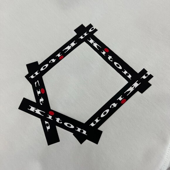 Kiton Printed White Short-Sleeved T-Shirt - Picture 3 of 7